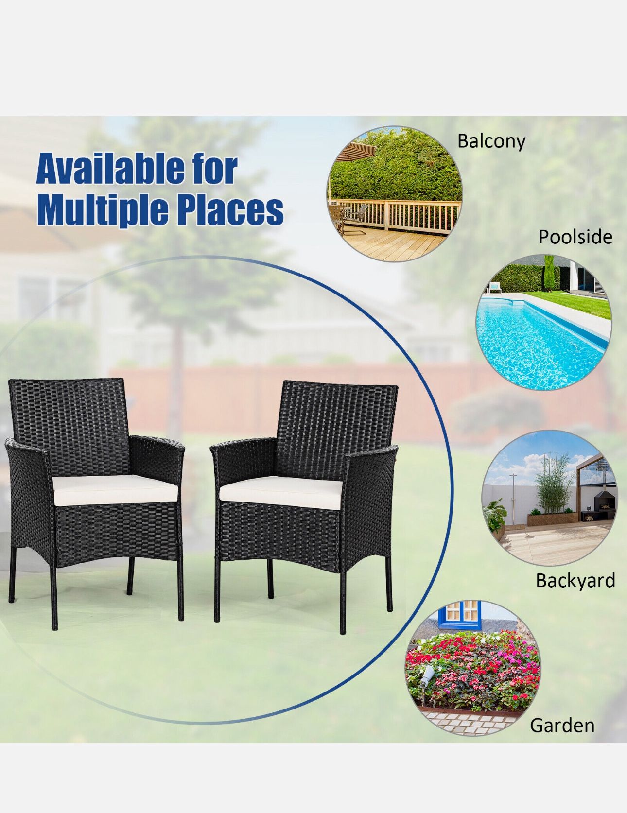 All New Set Of 2 Wicker Arm Patio