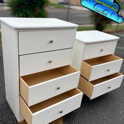 Matching Nightstand Set Dressers White 