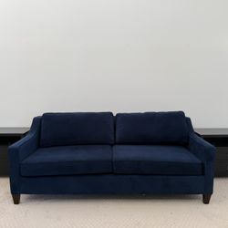 West Elm Paidge blue velvet sleeper sofa 81” – pickup by Thu