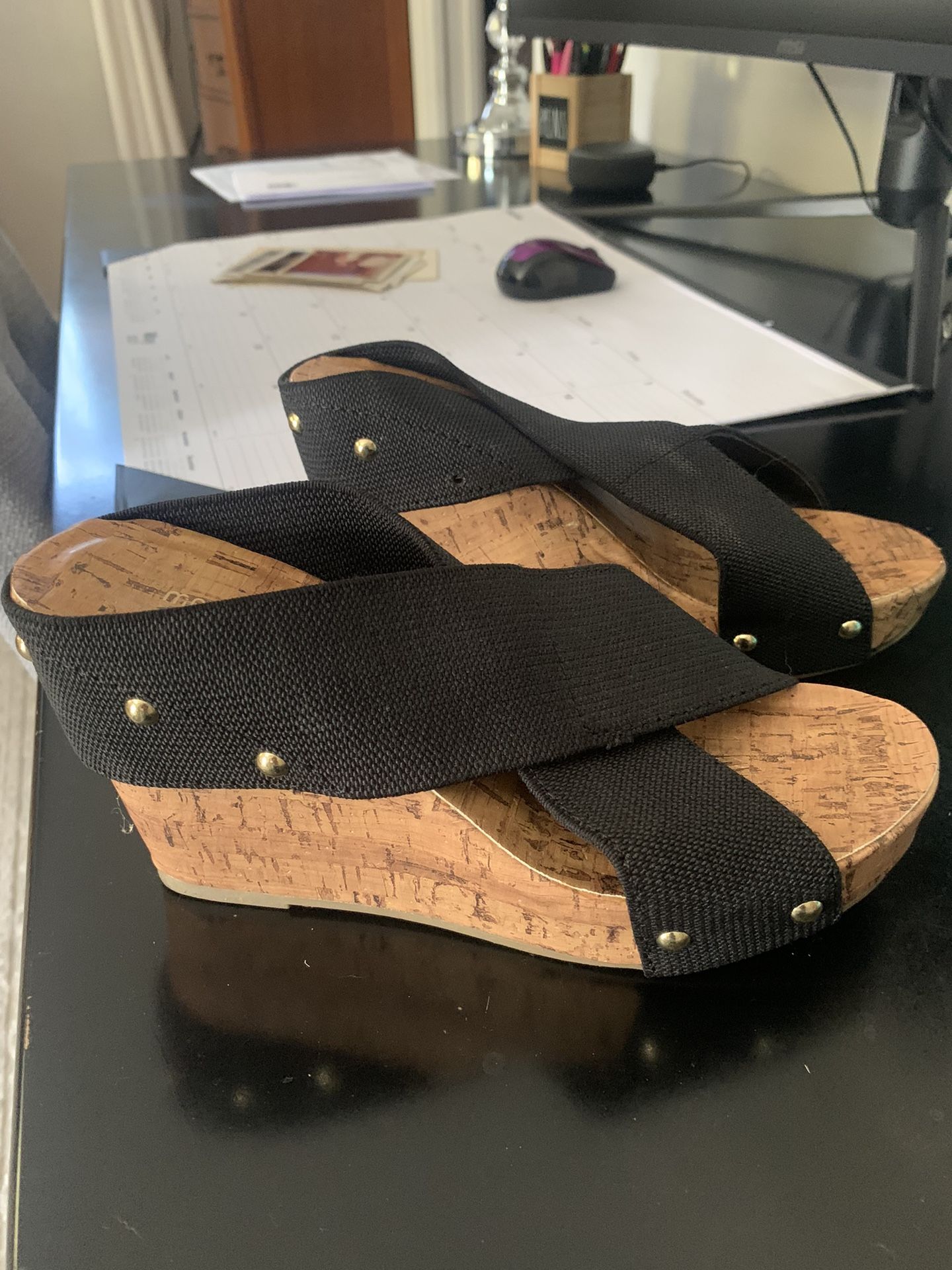 New - Cork Heel Sandal  6.5