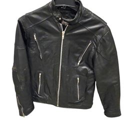Vintage Wilson's black leather moto jacket
