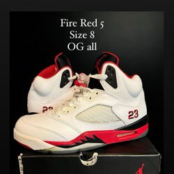 Nike Air Jordan Retro 5 Fire Red Size 8