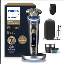 Philips Norelco Shaver i9000 Prestige Ultra, Wet & Dry Electric Shaver, Dark Slate, SenselQ Pro Technology, Triple Lift & Cut System, 360 Rotating Nan