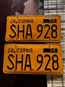 YOM 1957 to 1962 restored California license plate plates for your hot rod