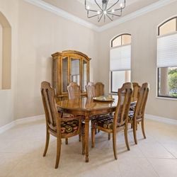 Dining Room Table, 8 Chairs & China Cabinet (Pick Up Wednesday Only)