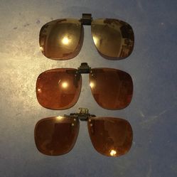 3 Pair Clip On Sunglasses