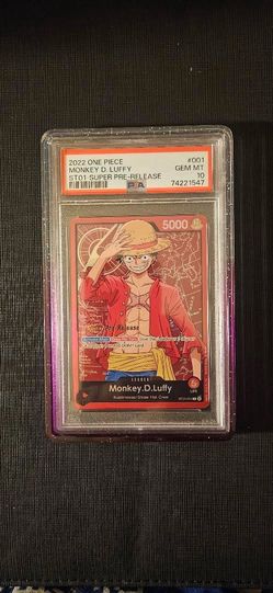 2022 One Piece ST01 En Super Pre-Release #001 Monkey D. Luffy PSA 10 GEM MINT