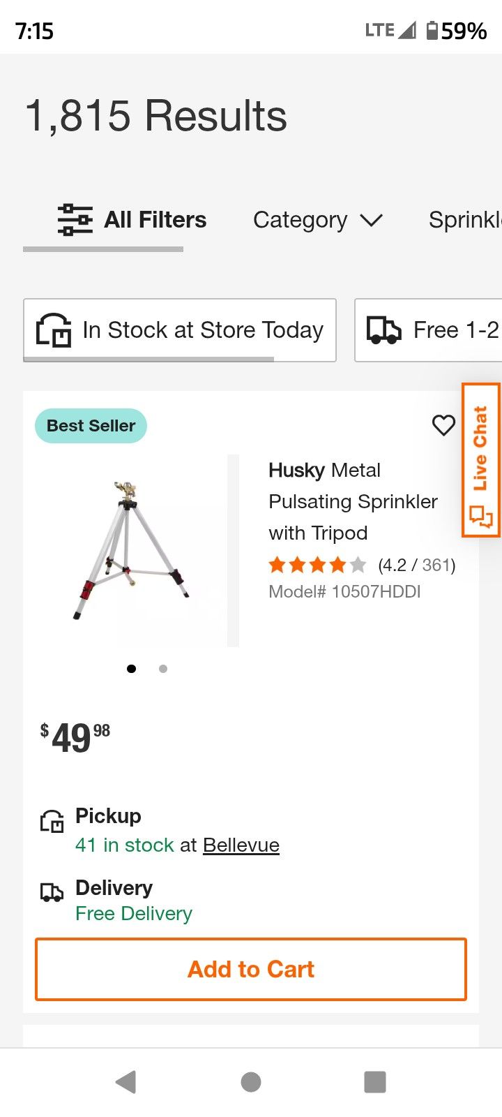 Tripod Sprinkler And Water Hose