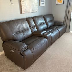 Leather Powered Reclining Sofa