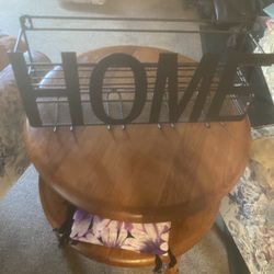 Wall Mounted Metal Home Wine Rack with Wine Glass Holders and Storage Area