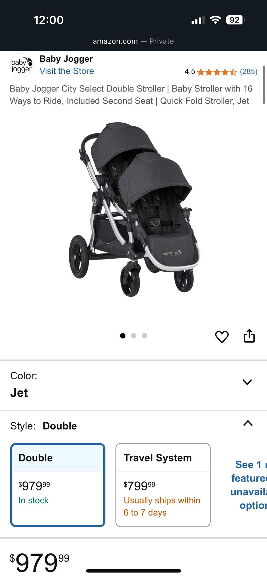 CITY Select Double Stroller