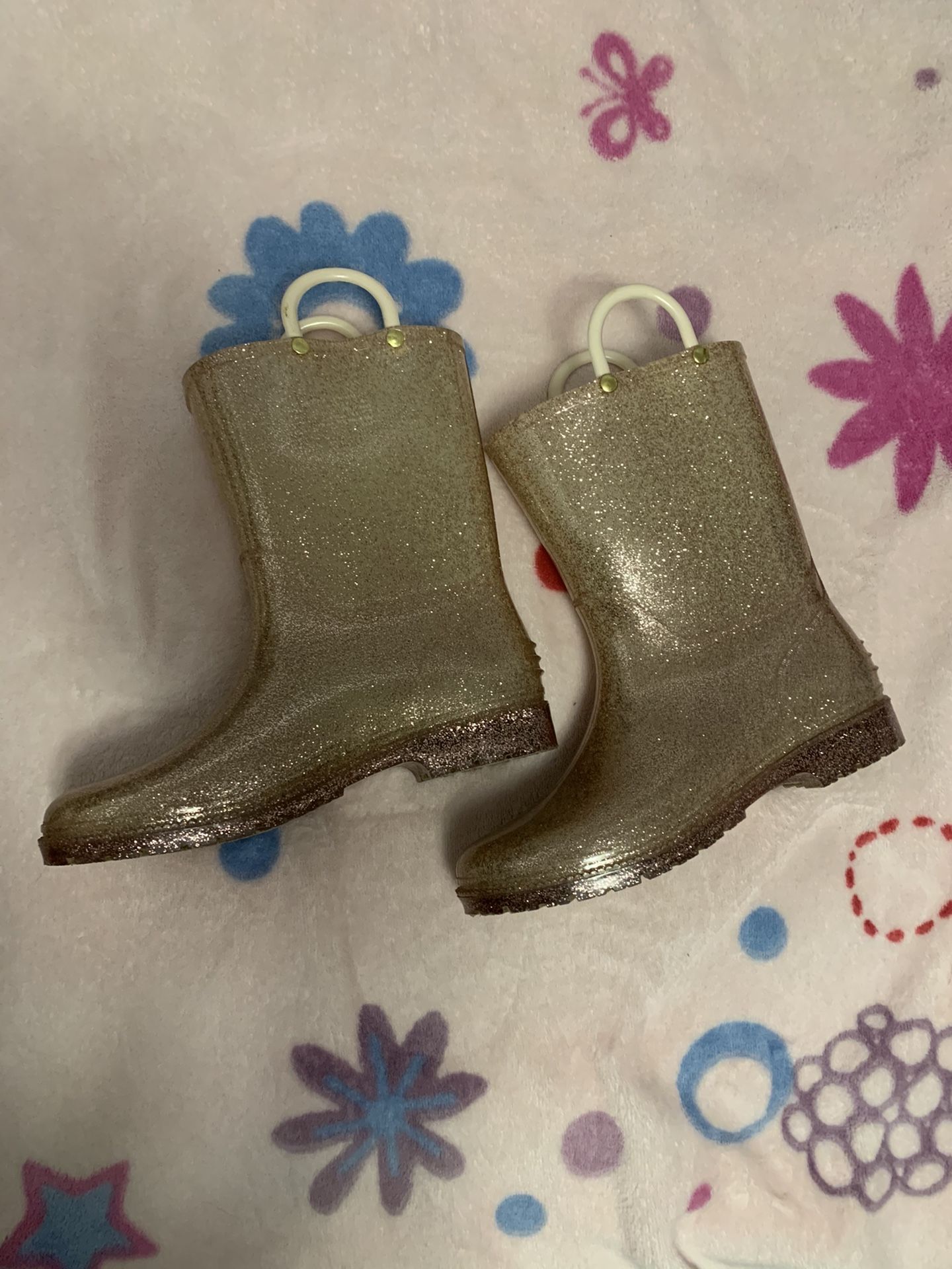 Rose Gold Raining Boots Size 2