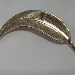 Vintage Silver Colored Feather Pin 