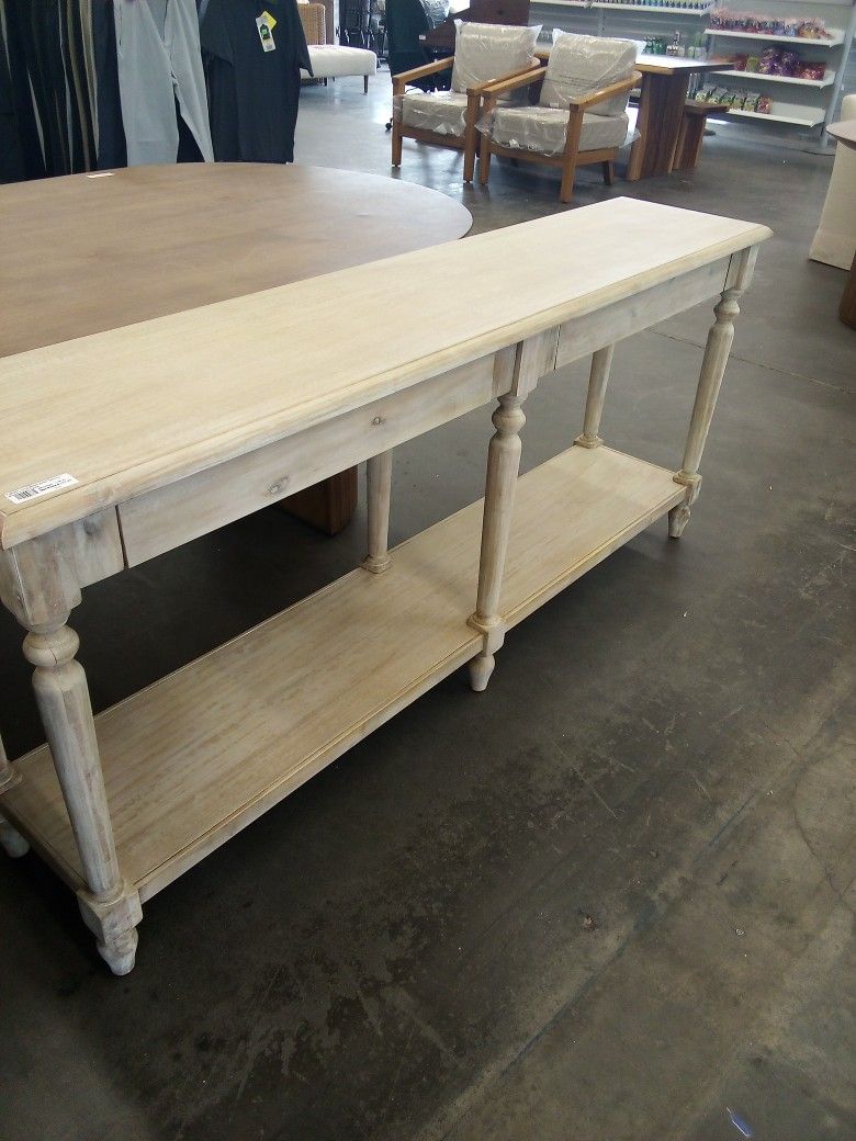 Everett Long Weathered Natural Wood Foyer Table 