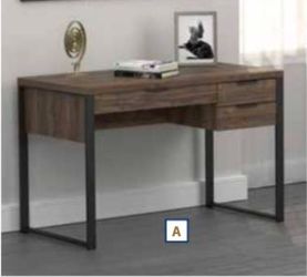 Brand New 48” Aged Walnut Writing Desk