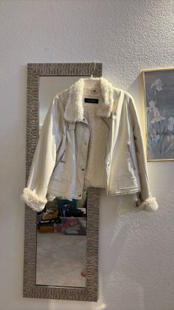 Faux leather white jacket