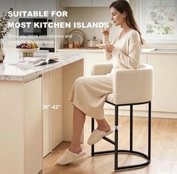 Modern Barrel Beige Bar Stools pack of 2