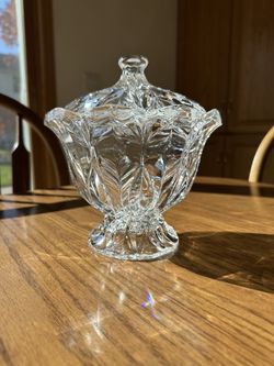 Covered Glass Candy Dish