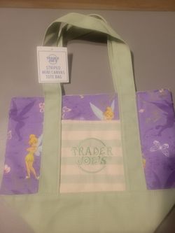 Trader Joe's Striped Mini Canvas Tote Bag