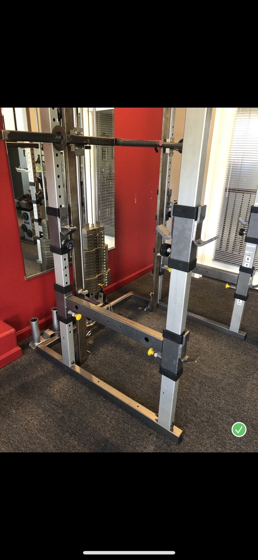 Tuff Stuff Power Rack w/chin up, 200lb lat pull +lower cable and custom fabricated Smith Machine