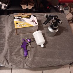 Bundle Sprayers Central Pneumatic 20 oz. HVLP (High Volume Low Pressure) Gravity FeedCampbell Hausfeld DH5300 Heavy-Duty Siphon-Feed Spray Gun - 1 Qt.