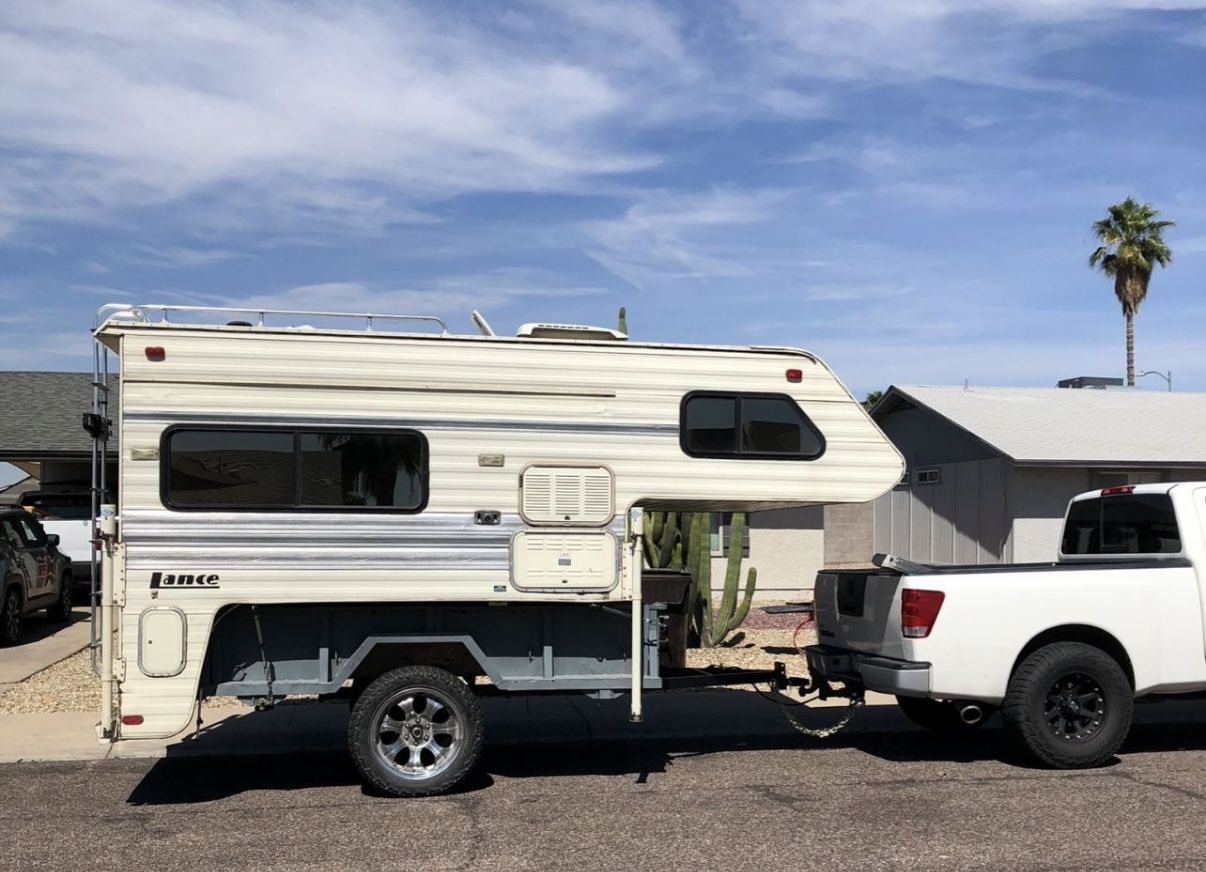 1992 Lance CabOver Camper With Trailer