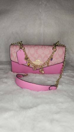 Coach Pink Crossbody Bag with Charms