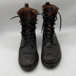Frye Veronica Lace-up Boots women brown Destress size 11 B