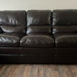 Used 2 Pieces Brown Leather Sofa $200 