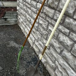 Metal Rake and Shovel With Fiberglass Handle