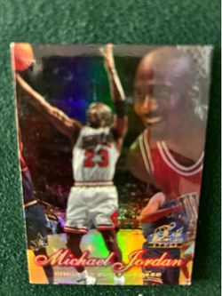 1997 Flair Showcase Michael Jordan basketball card, featuring the player in a Bulls uniform with a double-image design.