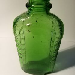 Art Deco Antique Wildroot Emerald Green Glass Bottle 5oz