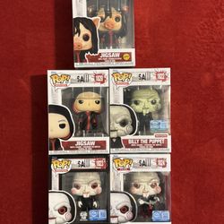 Funko Pop Horror Saw Billy The Puppet Jigsaw CHASE & Exclusives Lot of 5 Pops