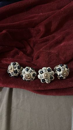 Hand painted ceramic drawer knobs