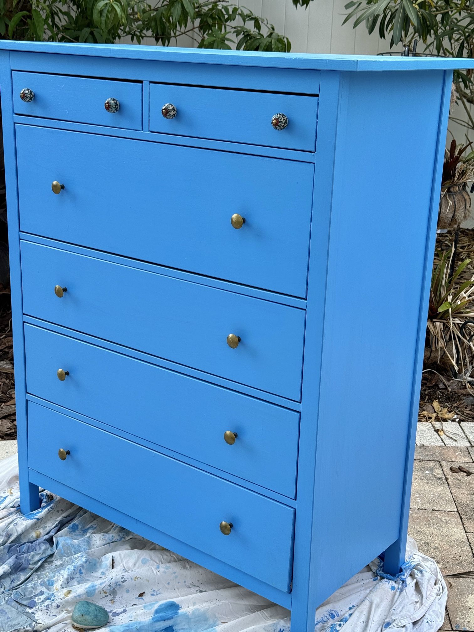 Hand Painted Dresser With Ceramic Knobs