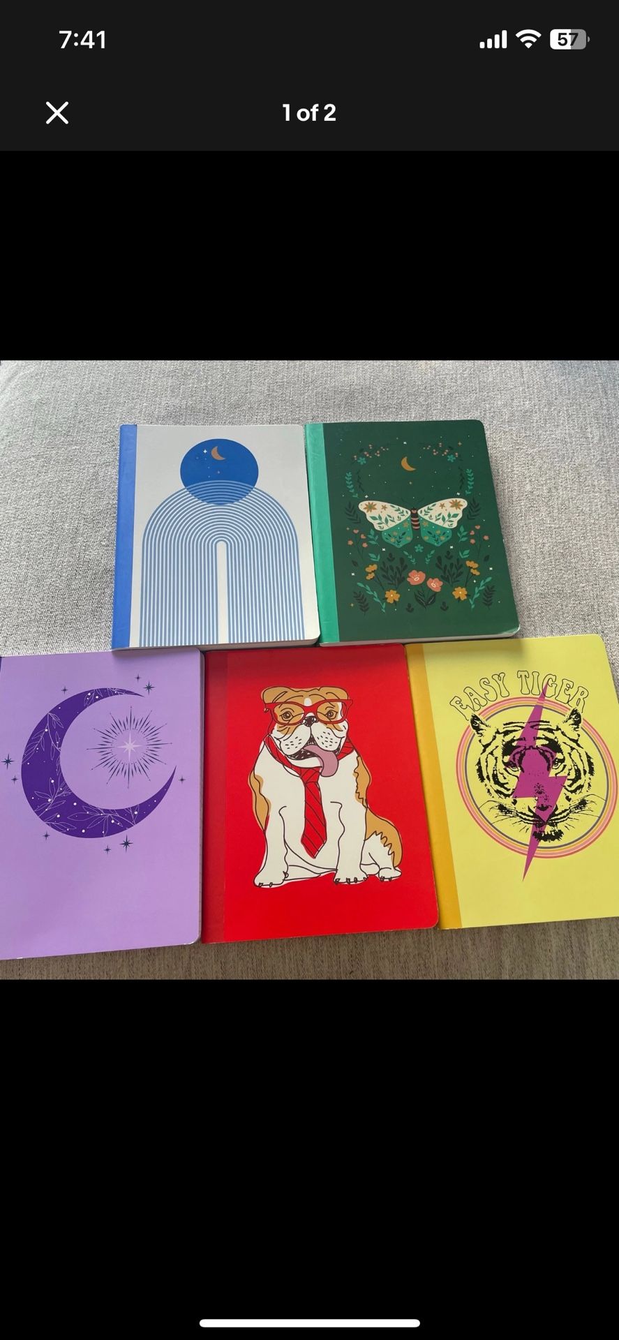 SET OF 8 Notebooks Lined Colorful School Art Writing Journal Design New