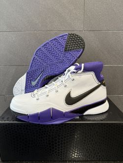 Nike Zoom Kobe 1 Protro 81 Points White Purple Black Leather Size 12 IM0542-100