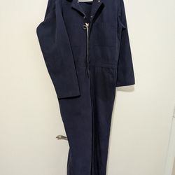 10 Pocket Work Coveralls Mechanic Suit Size 34 Navy