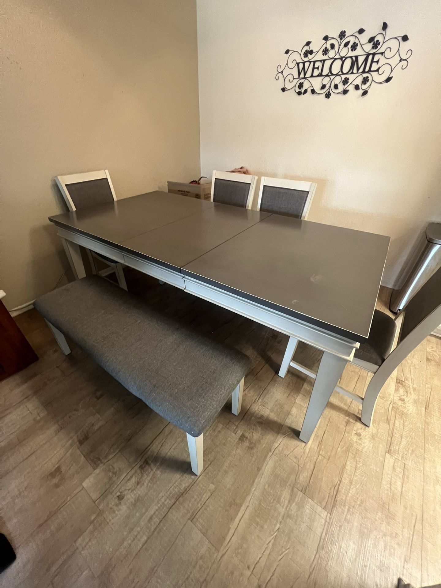Modern Farmhouse Dining Table Set w/ Extension