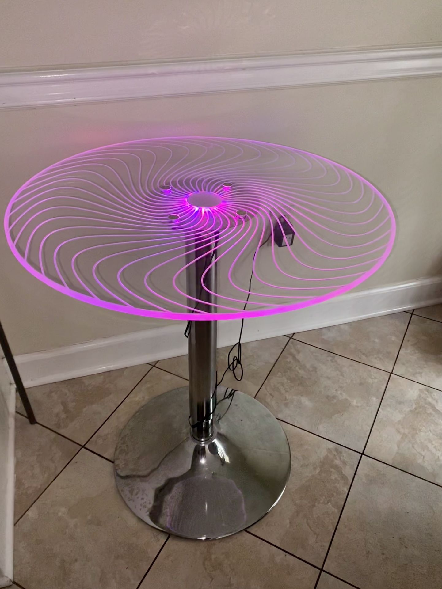 Light Up Ajustable Height Bar Table