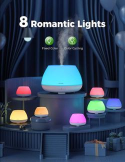 Homasy HM609A 500ml Aroma Diffuser for Essential Oils with 8 Color Mood Lights