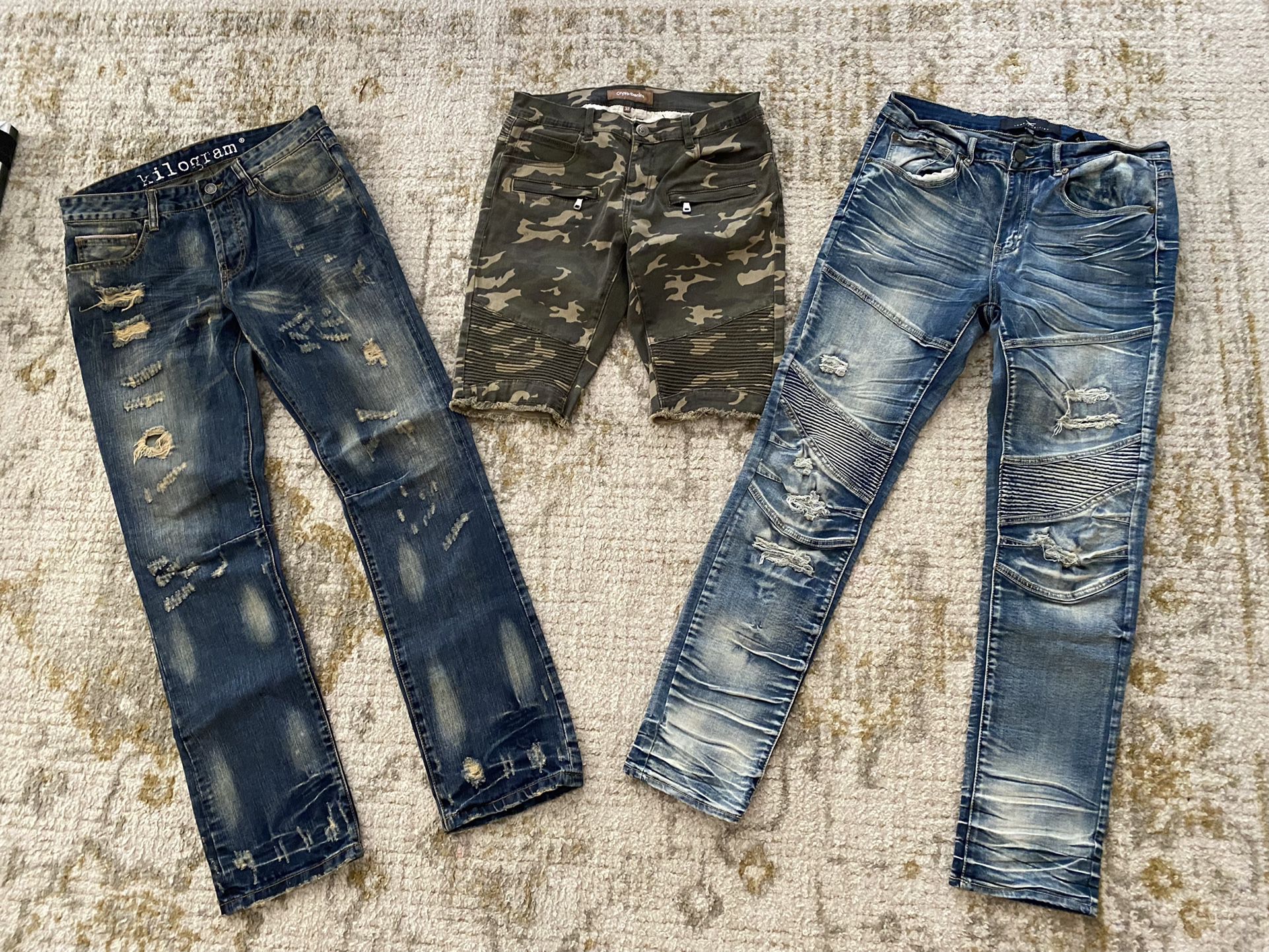 Men’s Size 32 Jeans And Shorts. All 3 For $40