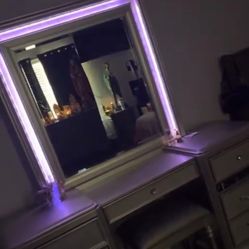 Gold Led Vanity With Different LED Lights