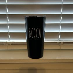 Rae Dunn Tumbler with 'BOO!' Design