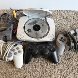 Playstation 1 Console w/ Tony Hawk Pro Skater 2 + 3 Controllers READ DESCRIPTION 