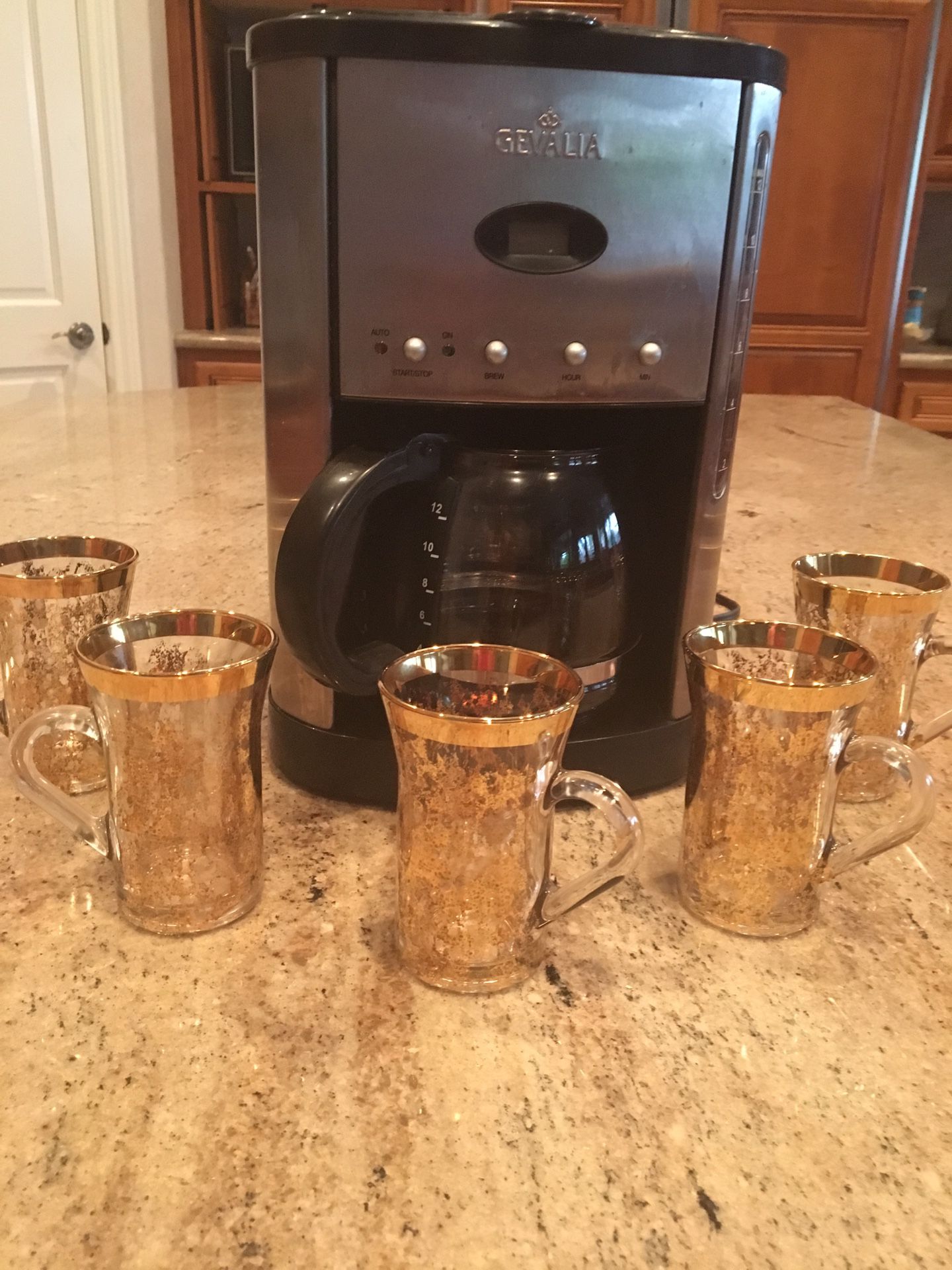 Coffee maker and glass coffee mugs ☕️