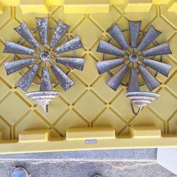 Windmill Rustic Candle Holder Farmhouse Decor