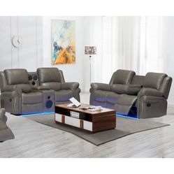 Beautiful 😍 Sofa And Loveseat Recliner **** Comjunto De Reclinables **** Financiamiento Disponible 