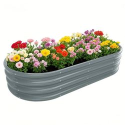 Oval Metal Raised Garden Beds for Vegetables