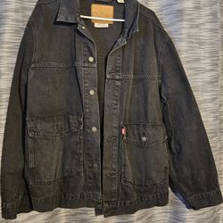 Men's Black Levi's Denim Jacket Size XXL, 2x
